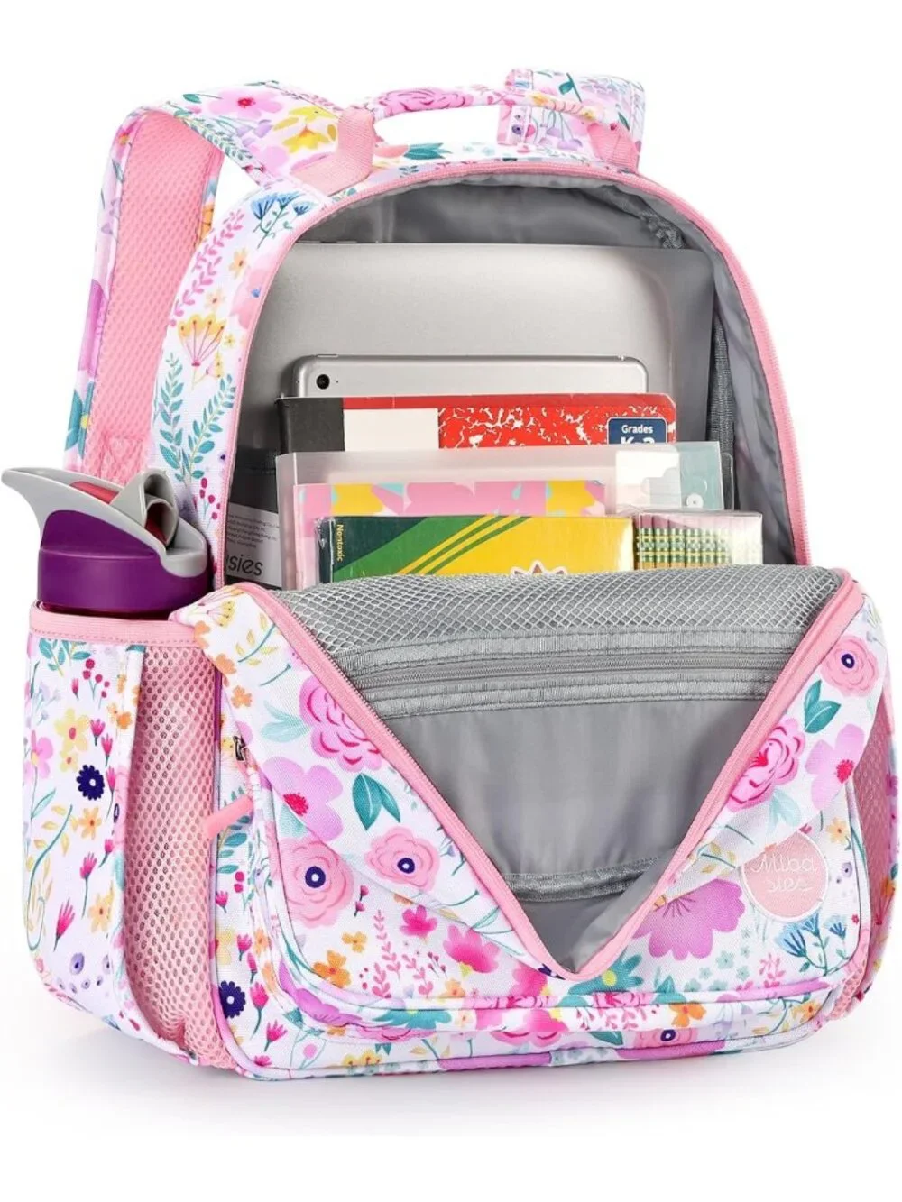 Flower Pink Kids Backpack for Girls 5-8 - Stylish School Bookbag for
